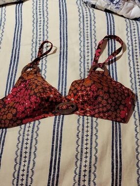 Croisette Cote D'Azur made in France Floral Bra Top wGold Hardware SMALL